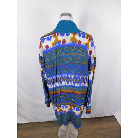 AKF Woman Sweater Womens 18 Multicolor Open Front Cardigan Boho Made in USA - Picture 6 of 11